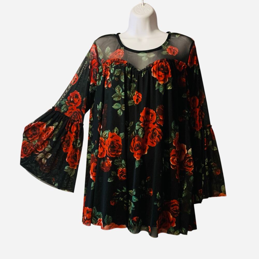 misia blouse floral bell sleevessize 1x